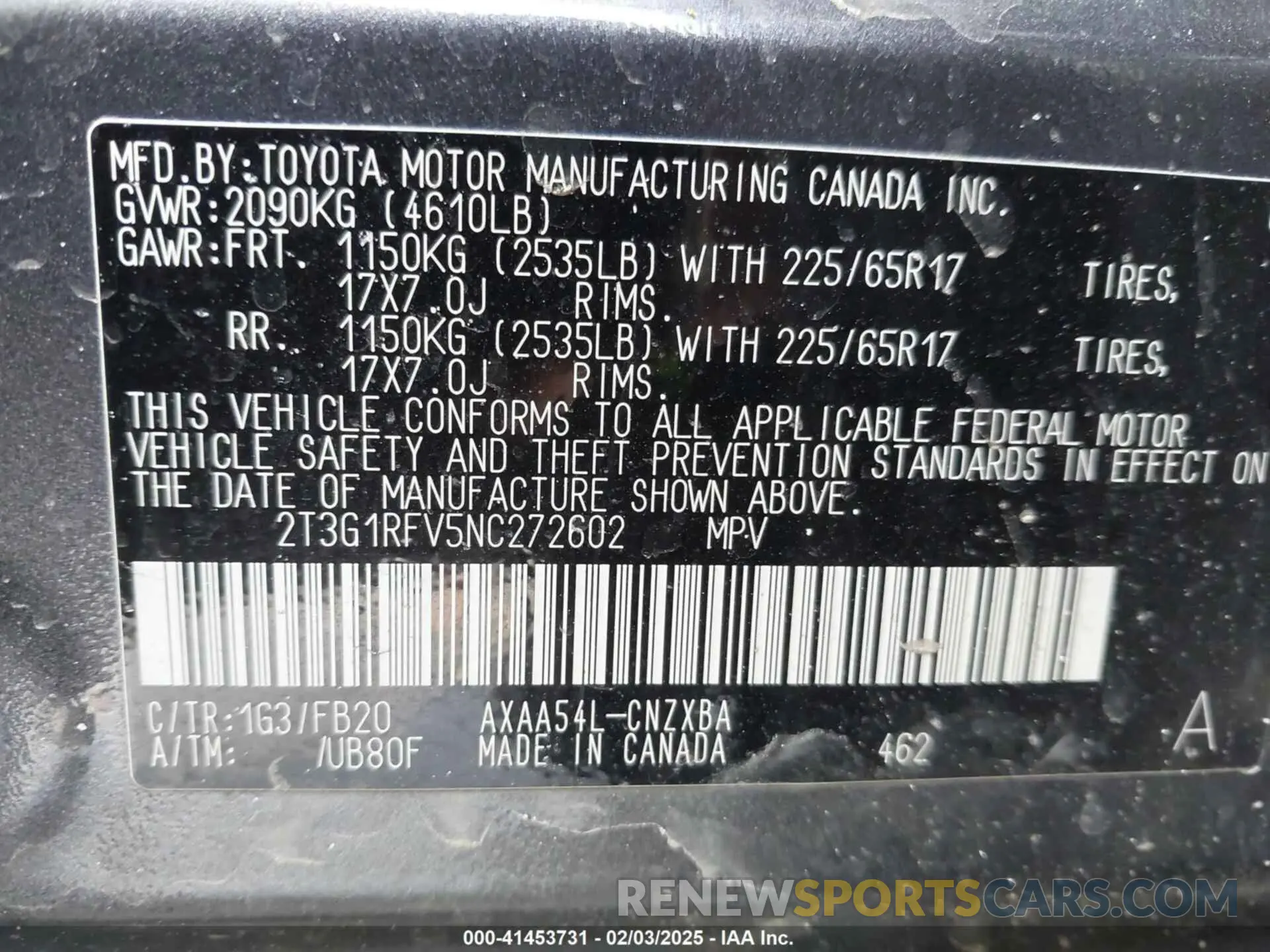 9 fotografías del automóvil dañado 2T3G1RFV5NC272602 TOYOTA RAV4 2022