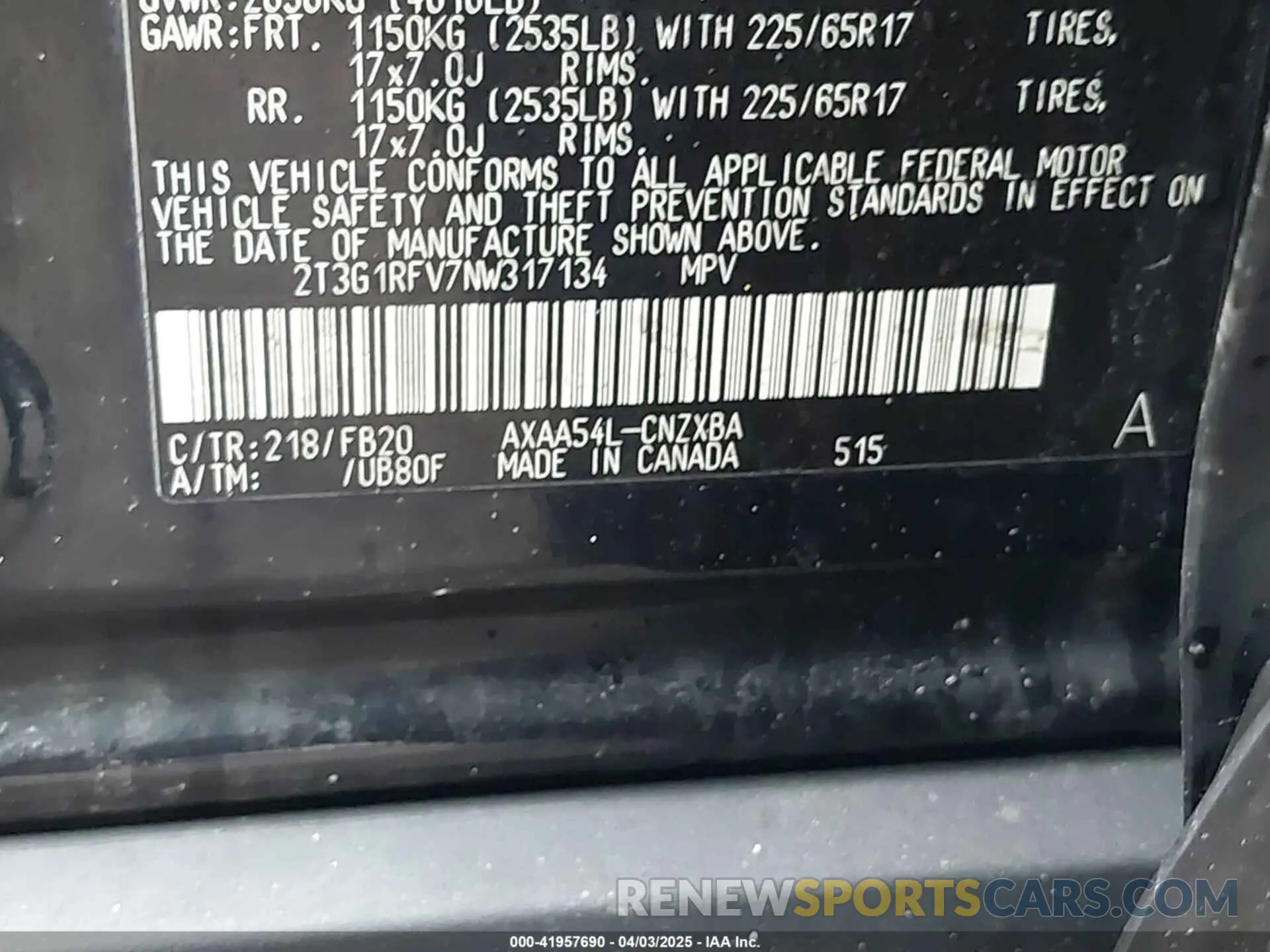 9 fotografías del automóvil dañado 2T3G1RFV7NW317134 TOYOTA RAV4 2022