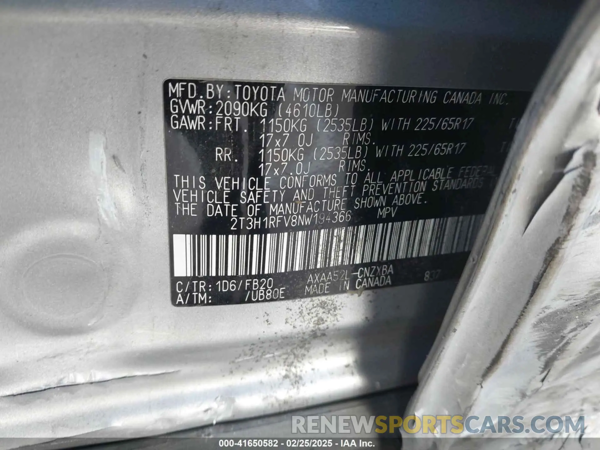 9 fotografías del automóvil dañado 2T3H1RFV8NW194366 TOYOTA RAV4 2022