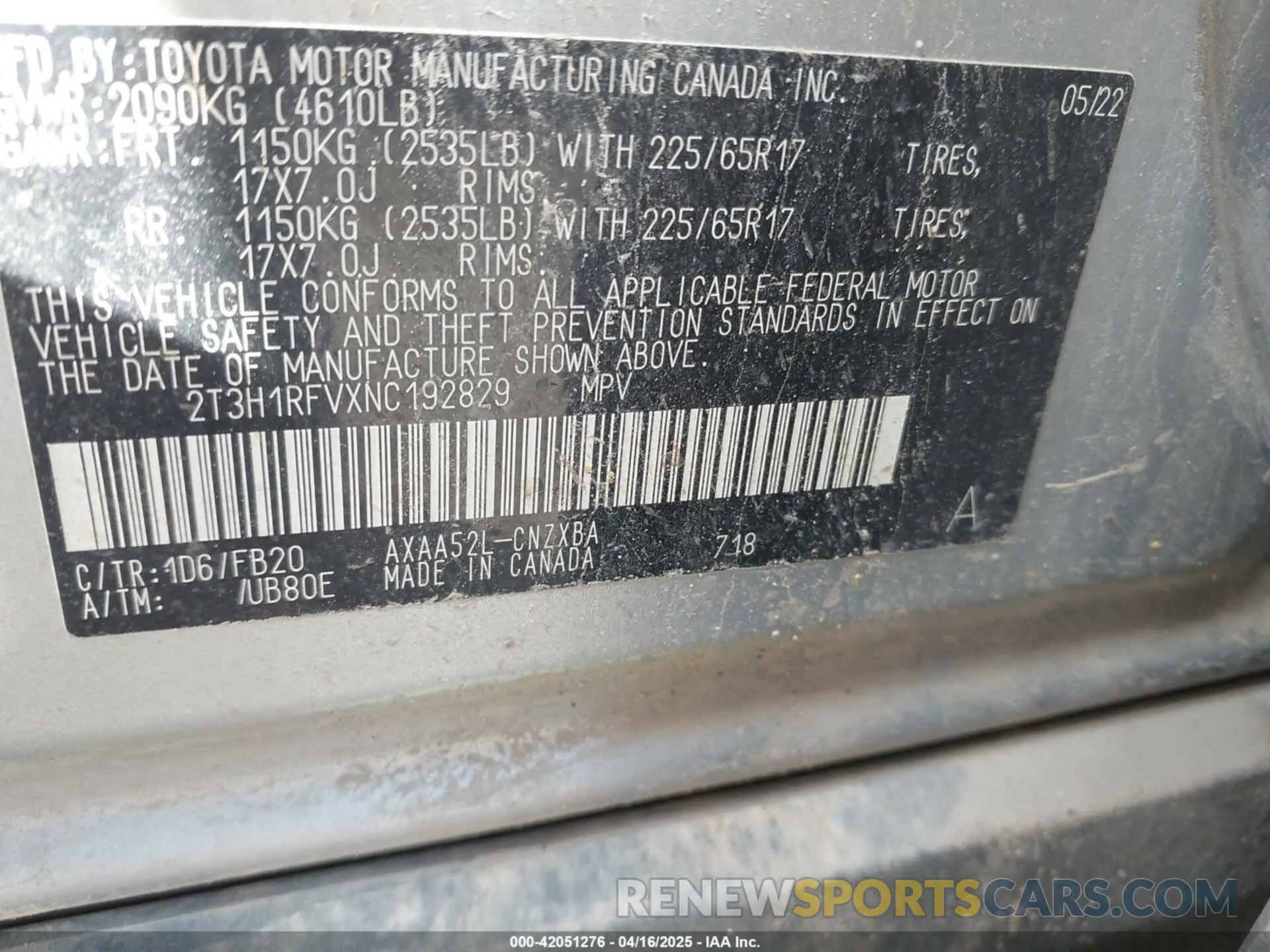 9 fotografías del automóvil dañado 2T3H1RFVXNC192829 TOYOTA RAV4 2022