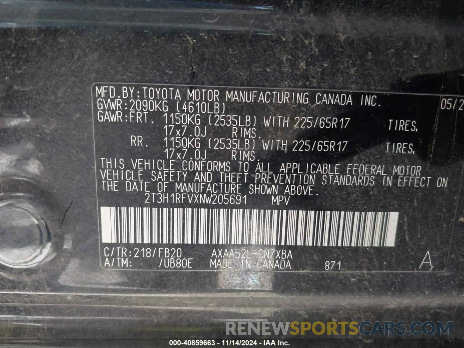 9 fotografías del automóvil dañado 2T3H1RFVXNW205691 TOYOTA RAV4 2022