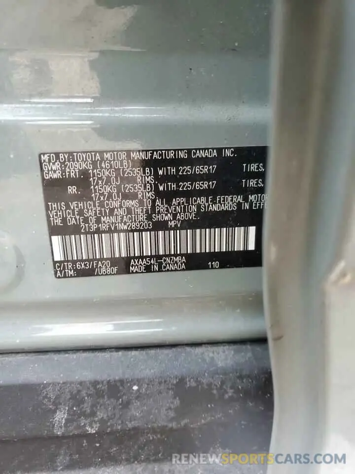 13 fotografías del automóvil dañado 2T3P1RFV1NW289203 TOYOTA RAV4 2022