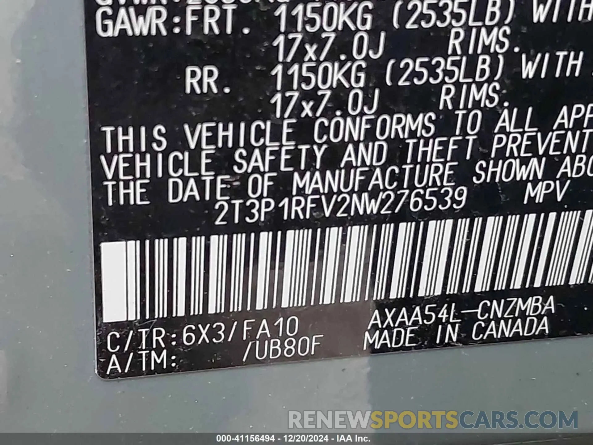 9 fotografías del automóvil dañado 2T3P1RFV2NW276539 TOYOTA RAV4 2022