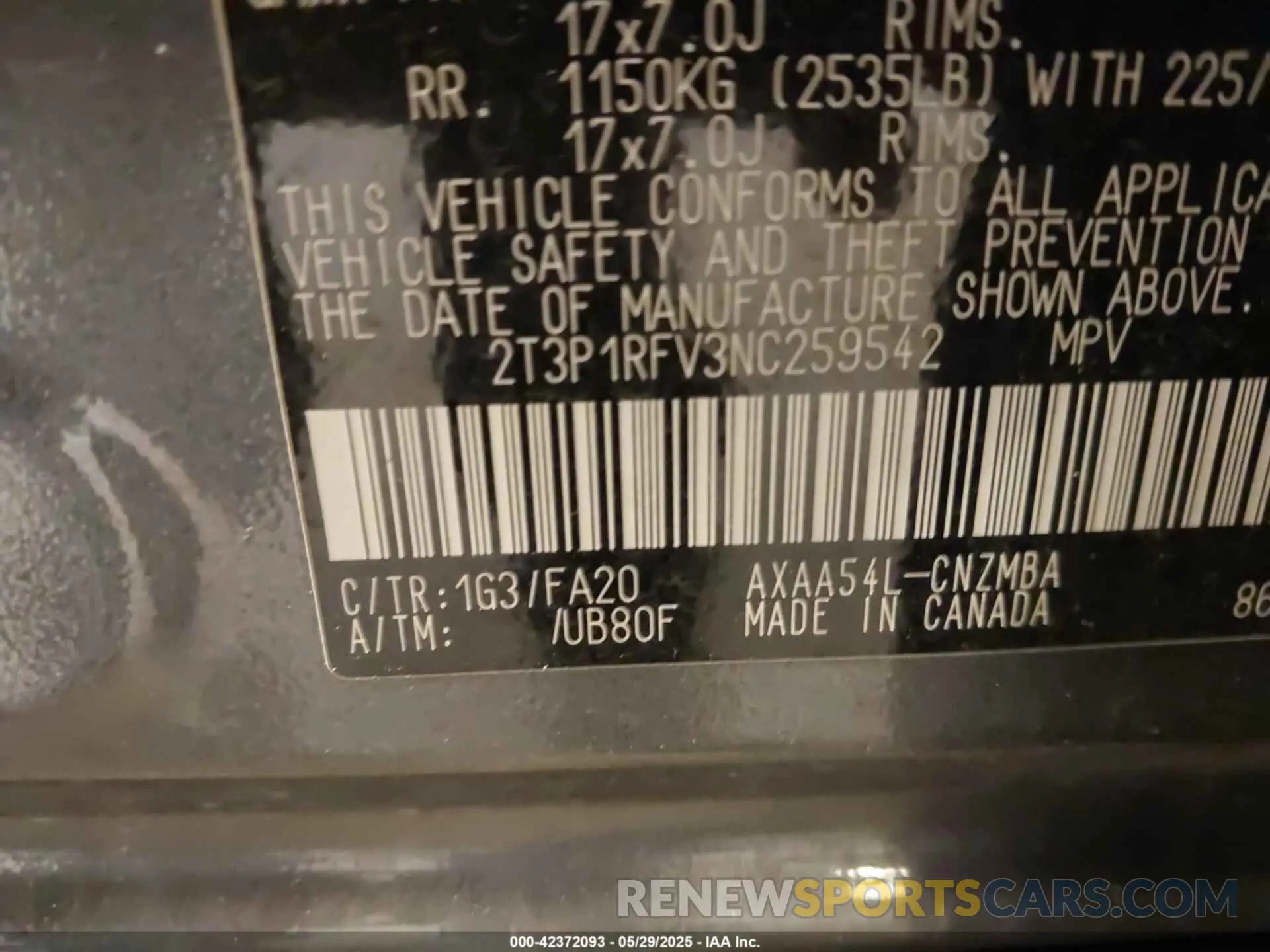 9 fotografías del automóvil dañado 2T3P1RFV3NC259542 TOYOTA RAV4 2022