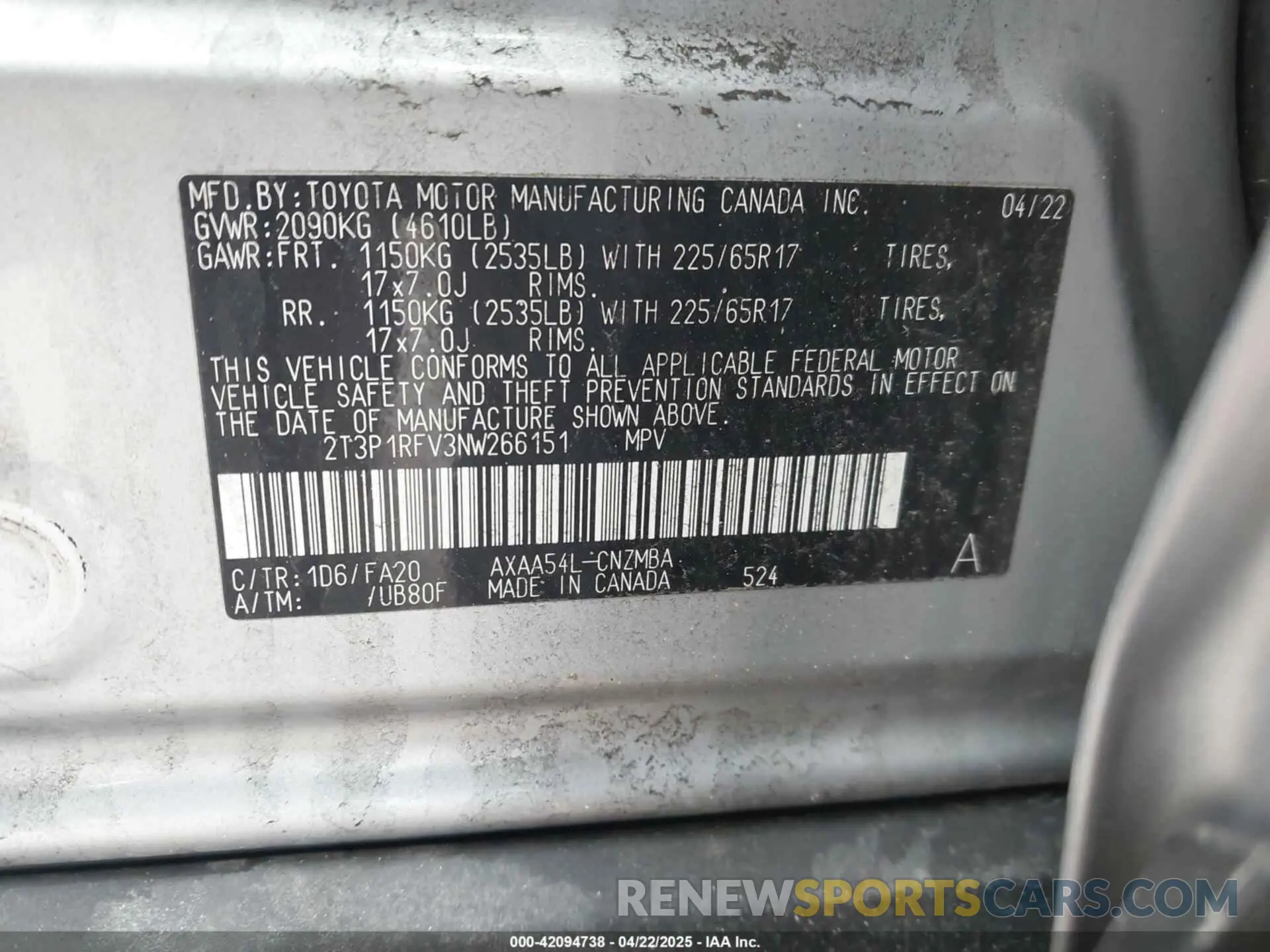 9 fotografías del automóvil dañado 2T3P1RFV3NW266151 TOYOTA RAV4 2022