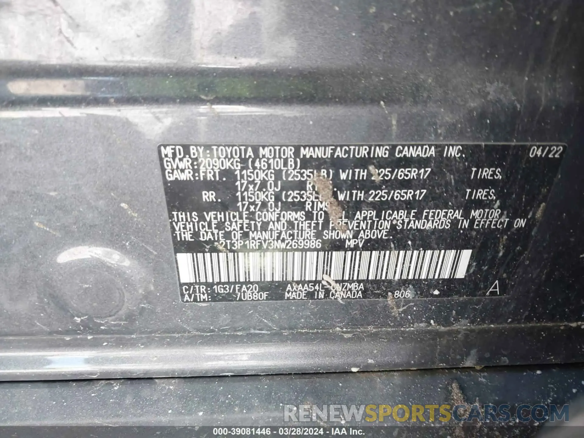 9 fotografías del automóvil dañado 2T3P1RFV3NW269986 TOYOTA RAV4 2022