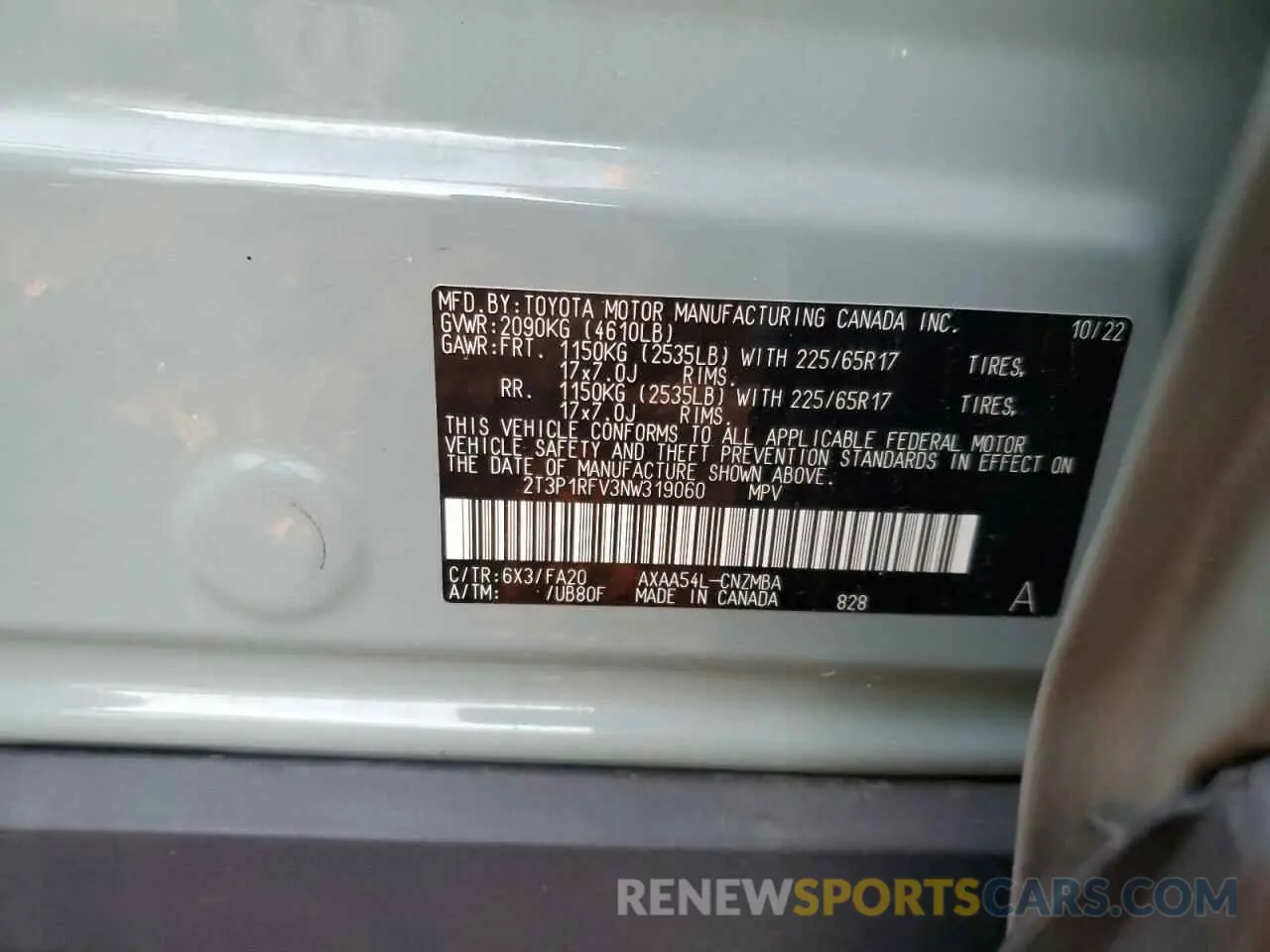 14 fotografías del automóvil dañado 2T3P1RFV3NW319060 TOYOTA RAV4 2022