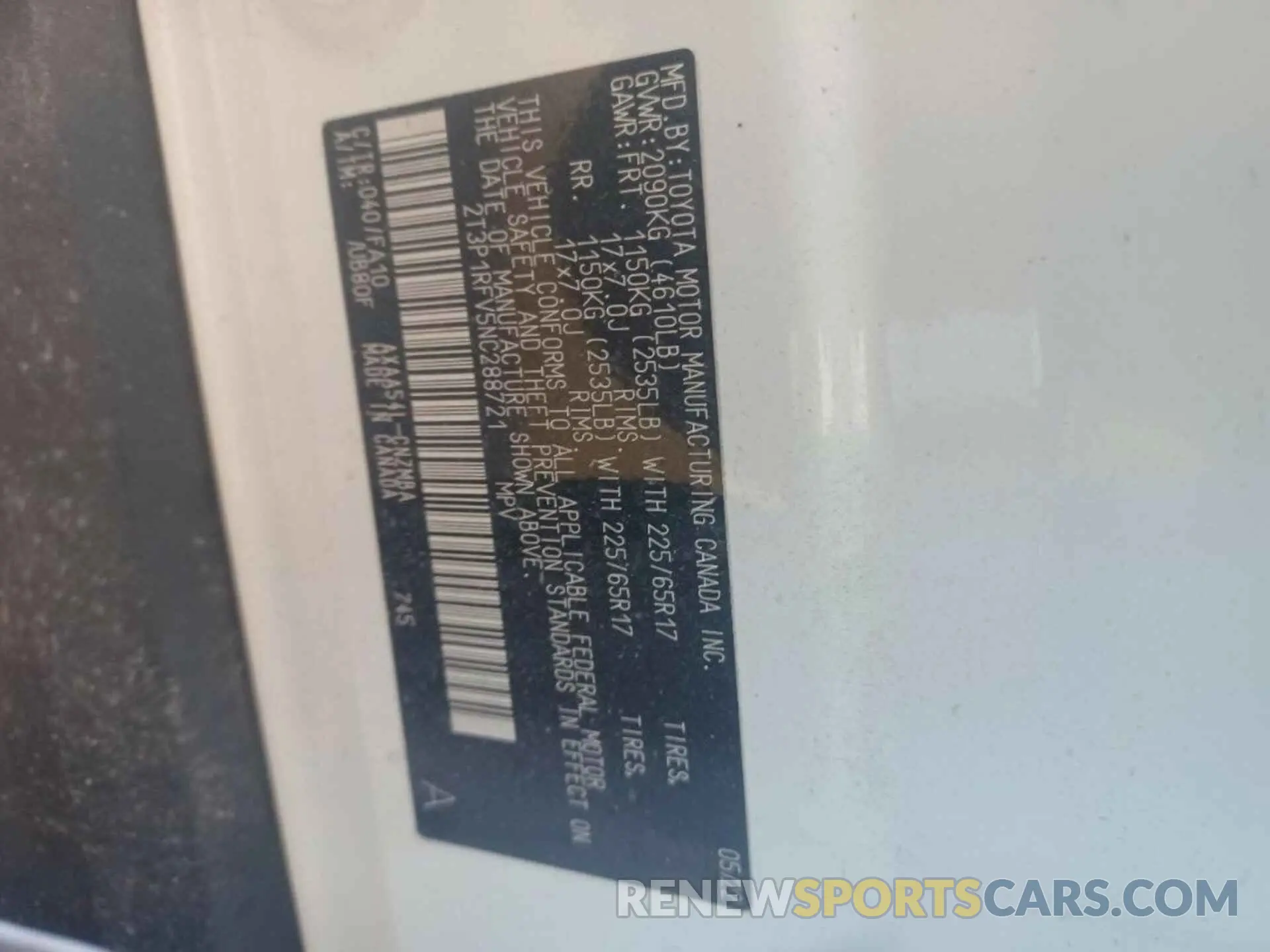 5 fotografías del automóvil dañado 2T3P1RFV5NC288721 TOYOTA RAV4 2022