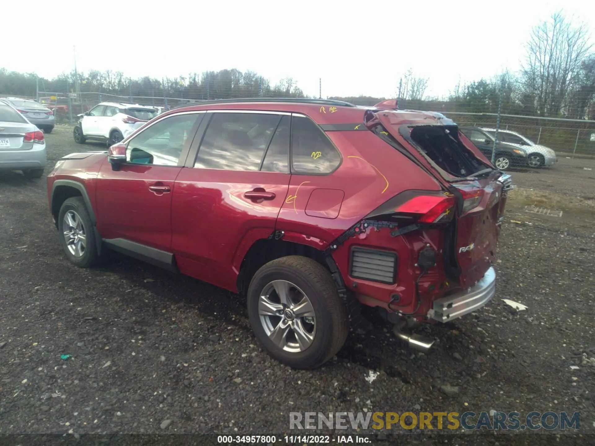 3 fotografías del automóvil dañado 2T3P1RFV8NW287447 TOYOTA RAV4 2022