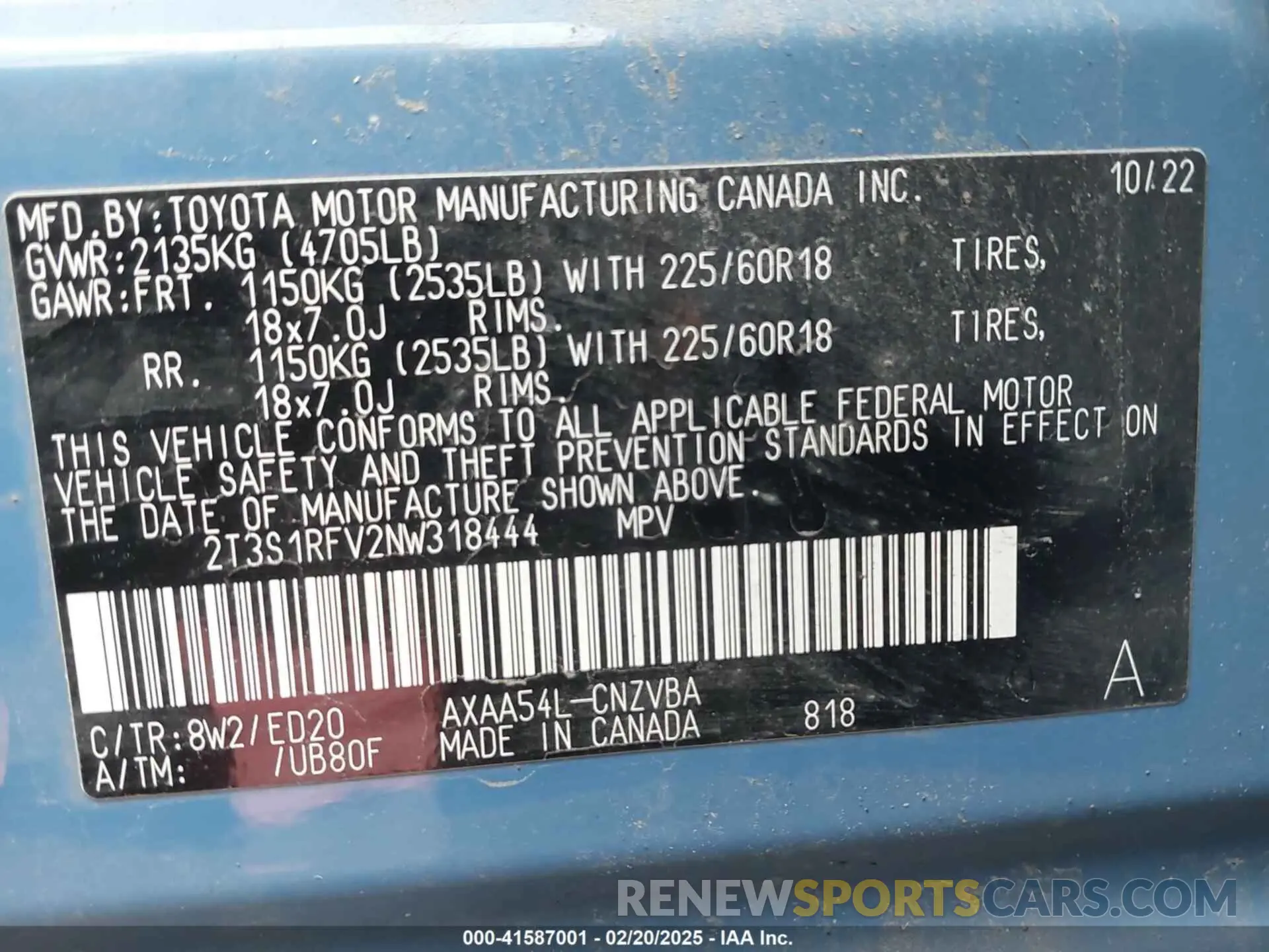 9 fotografías del automóvil dañado 2T3S1RFV2NW318444 TOYOTA RAV4 2022