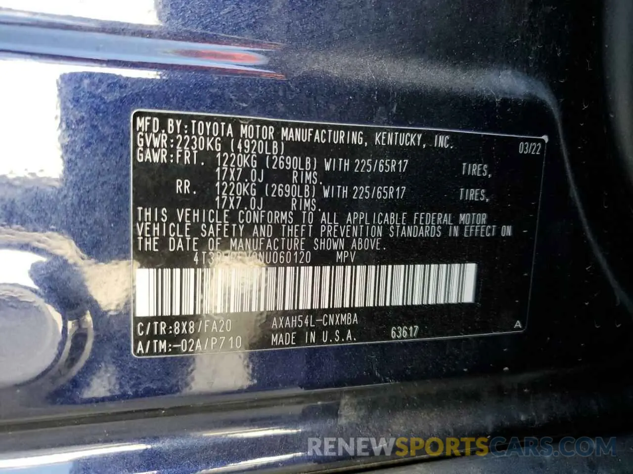 14 fotografías del automóvil dañado 4T3RWRFV0NU060120 TOYOTA RAV4 2022