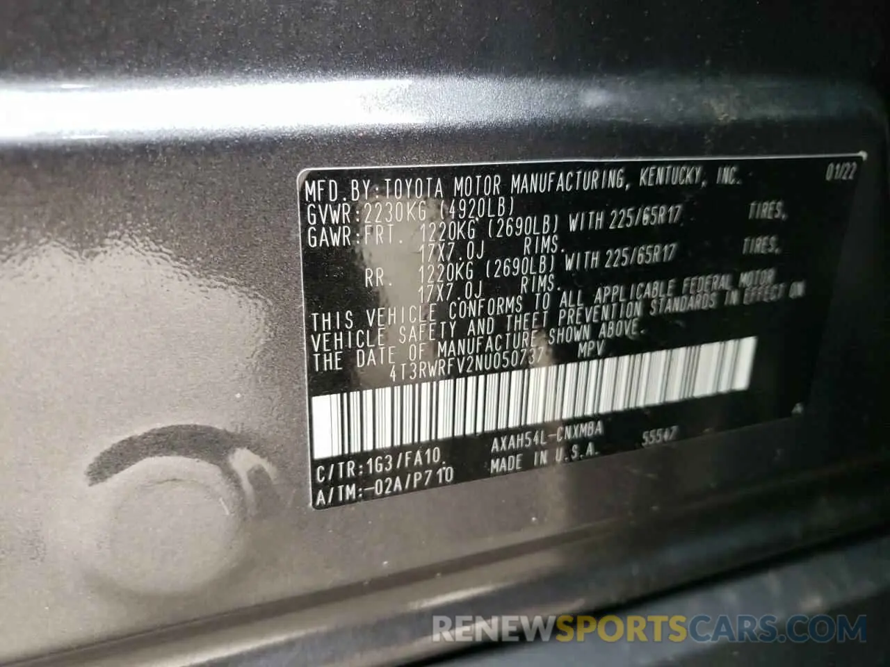 10 fotografías del automóvil dañado 4T3RWRFV2NU050737 TOYOTA RAV4 2022