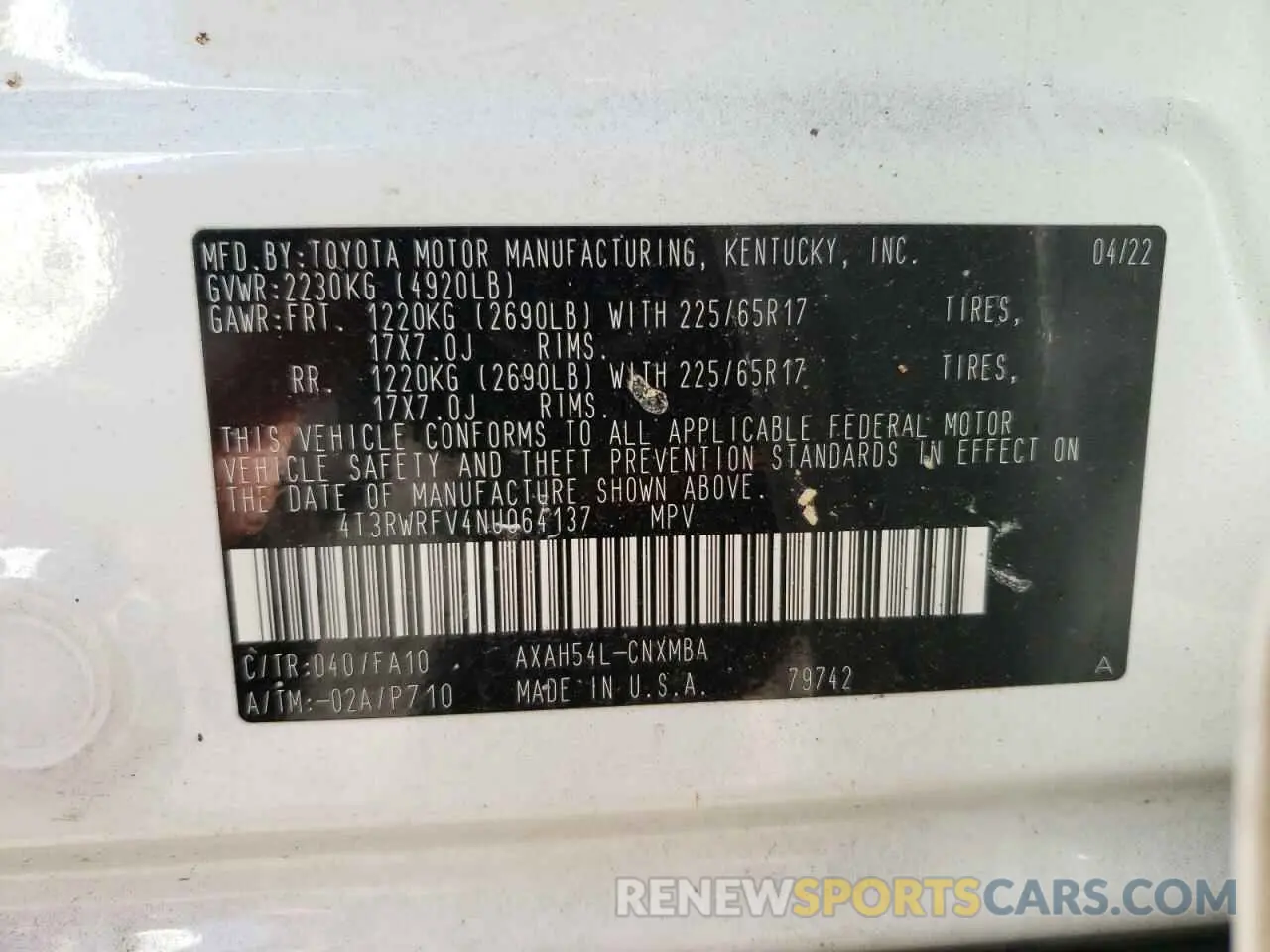 14 fotografías del automóvil dañado 4T3RWRFV4NU064137 TOYOTA RAV4 2022