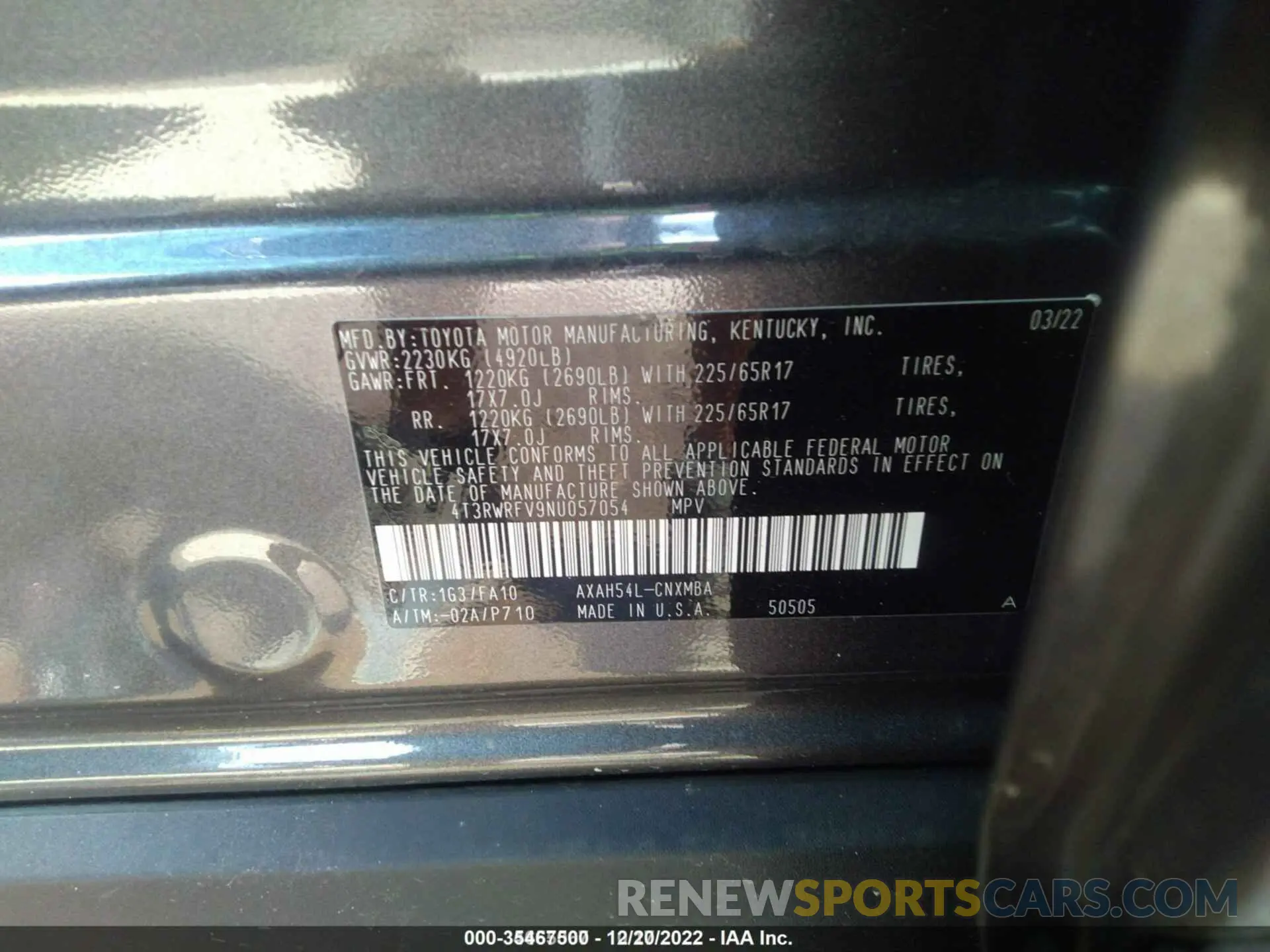 9 fotografías del automóvil dañado 4T3RWRFV9NU057054 TOYOTA RAV4 2022