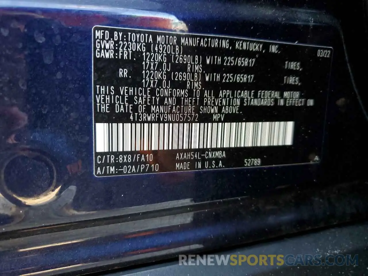 13 fotografías del automóvil dañado 4T3RWRFV9NU057572 TOYOTA RAV4 2022