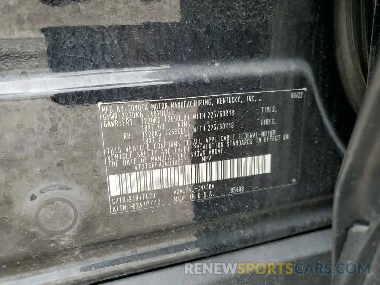 13 fotografías del automóvil dañado 4T3T6RFV3NU089312 TOYOTA RAV4 2022