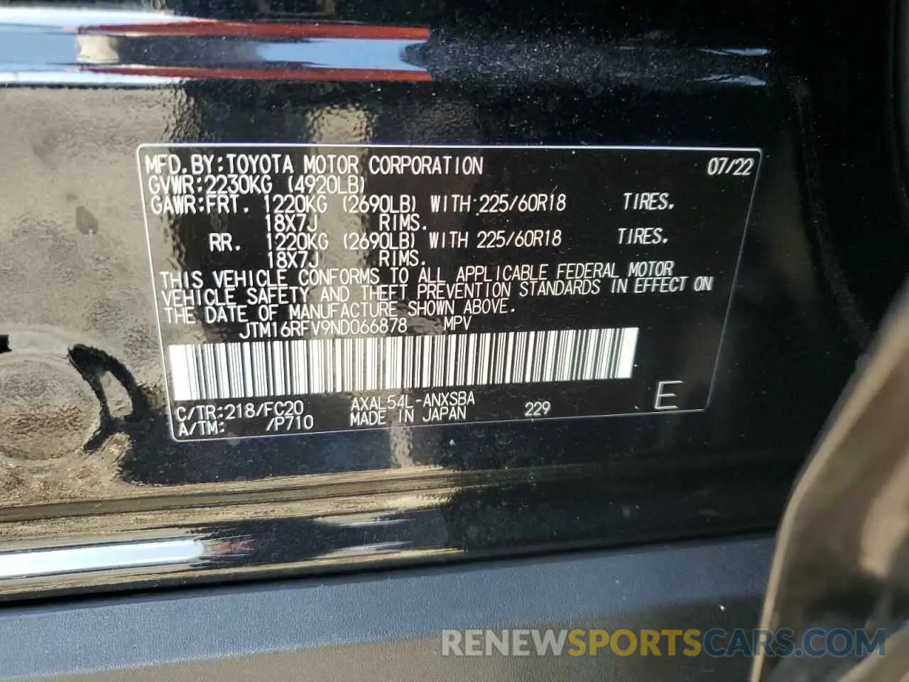 13 fotografías del automóvil dañado JTM16RFV9ND066878 TOYOTA RAV4 2022