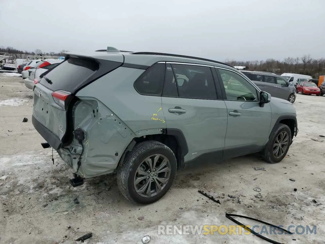 3 fotografías del automóvil dañado JTMB6RFV0ND078390 TOYOTA RAV4 2022
