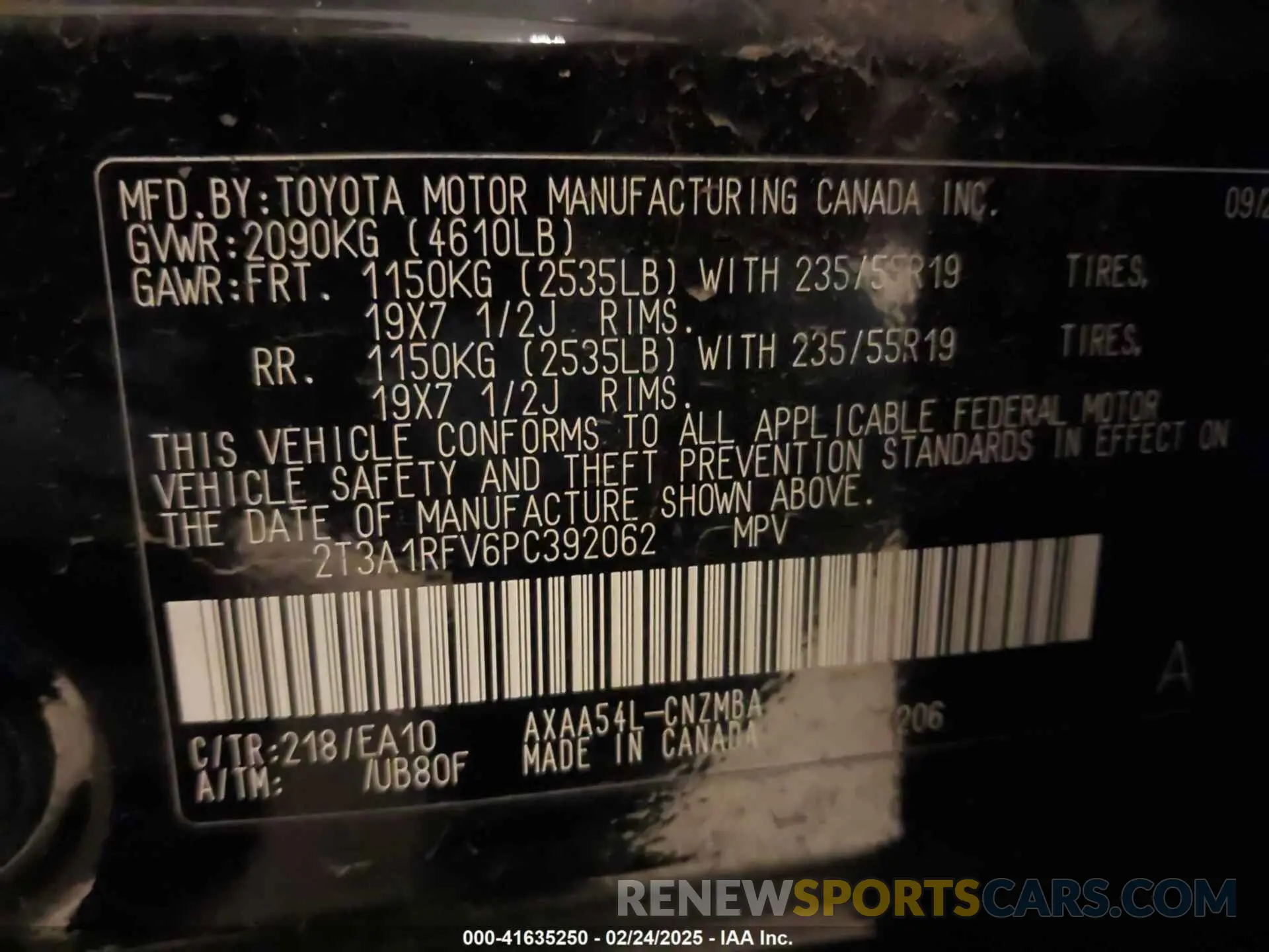 9 fotografías del automóvil dañado 2T3A1RFV6PC392062 TOYOTA RAV4 2023