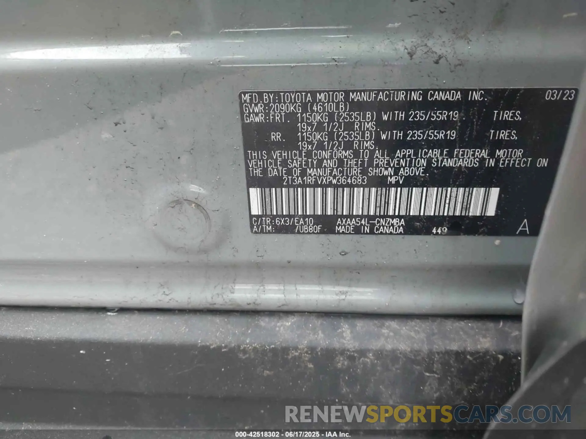 9 fotografías del automóvil dañado 2T3A1RFVXPW364683 TOYOTA RAV4 2023