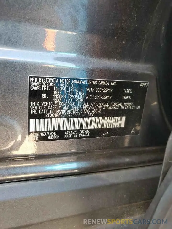 13 fotografías del automóvil dañado 2T3C1RFV3PC223559 TOYOTA RAV4 2023