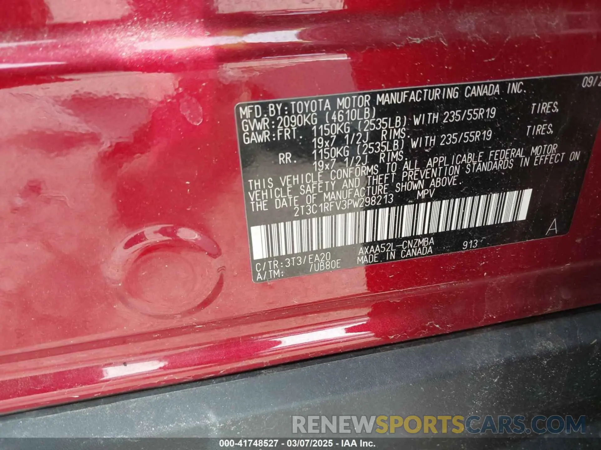 9 fotografías del automóvil dañado 2T3C1RFV3PW298213 TOYOTA RAV4 2023