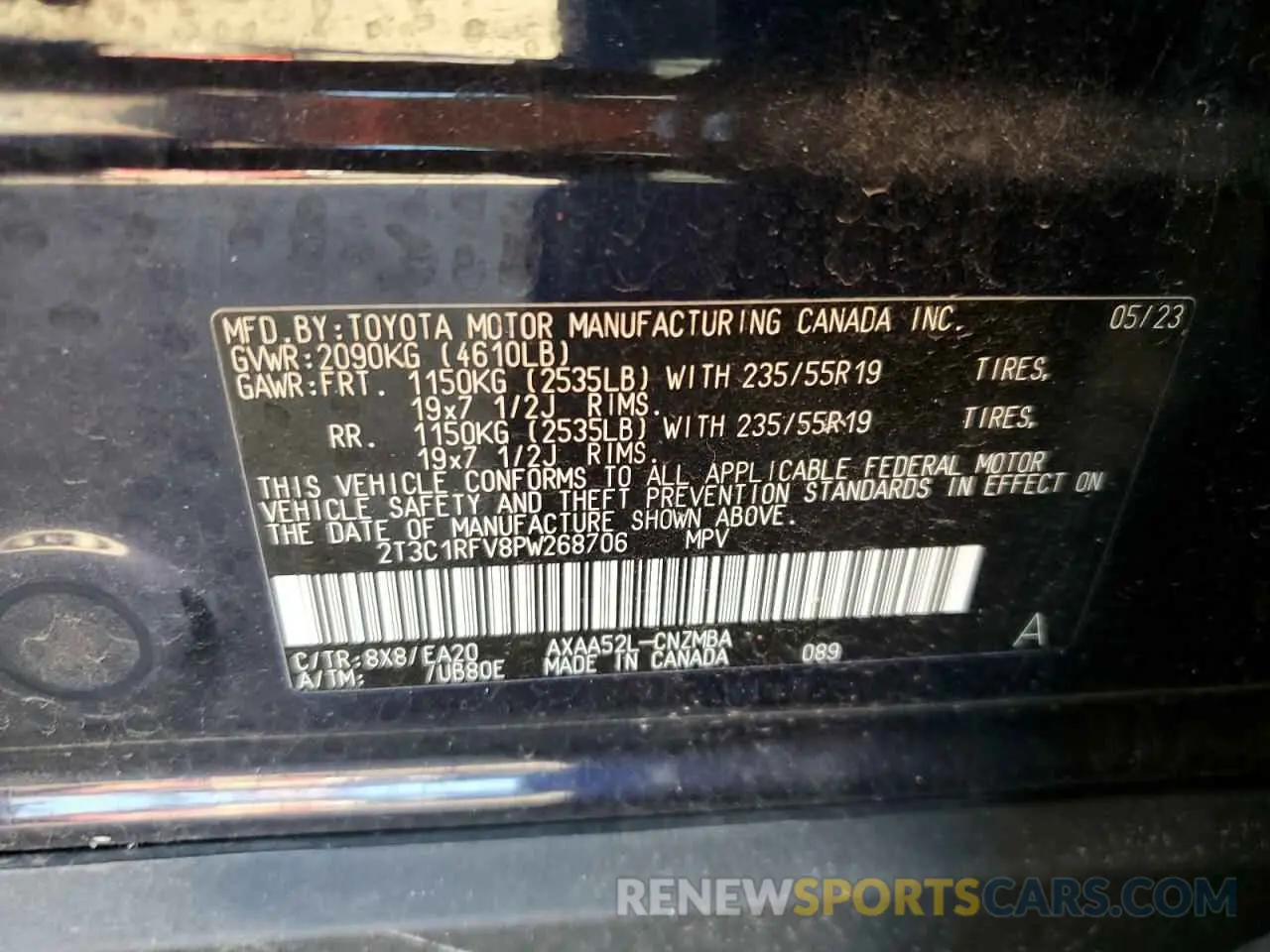 13 fotografías del automóvil dañado 2T3C1RFV8PW268706 TOYOTA RAV4 2023