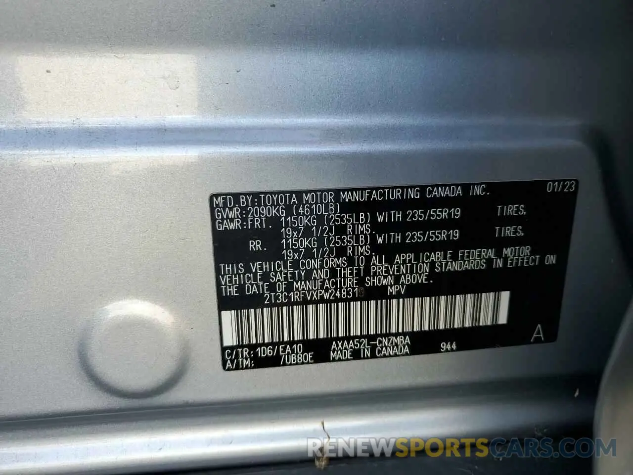 13 fotografías del automóvil dañado 2T3C1RFVXPW248313 TOYOTA RAV4 2023