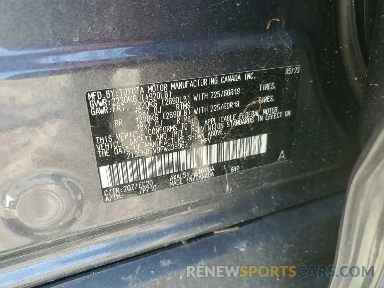 13 fotografías del automóvil dañado 2T3E6RFV9PW039963 TOYOTA RAV4 2023