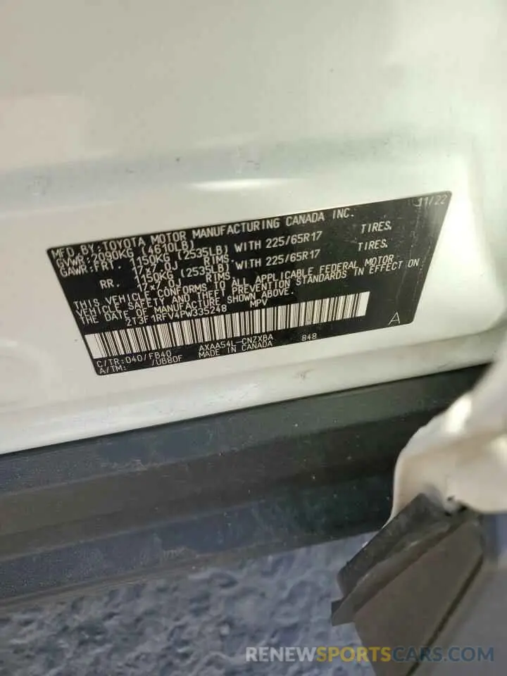 13 fotografías del automóvil dañado 2T3F1RFV4PW335248 TOYOTA RAV4 2023