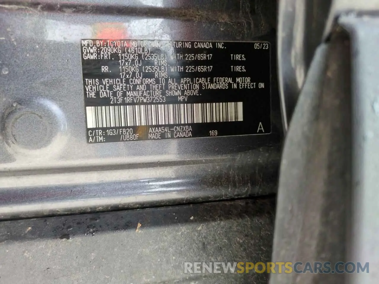 12 fotografías del automóvil dañado 2T3F1RFV7PW372553 TOYOTA RAV4 2023
