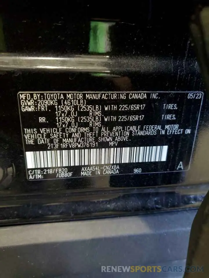 12 fotografías del automóvil dañado 2T3F1RFV8PW376191 TOYOTA RAV4 2023