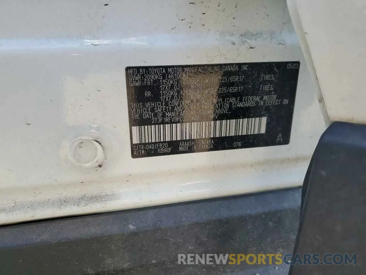 15 fotografías del automóvil dañado 2T3F1RFV9PC357909 TOYOTA RAV4 2023