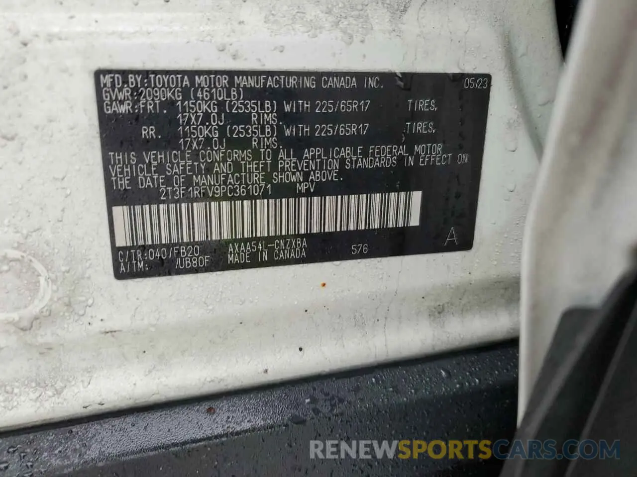 13 fotografías del automóvil dañado 2T3F1RFV9PC361071 TOYOTA RAV4 2023