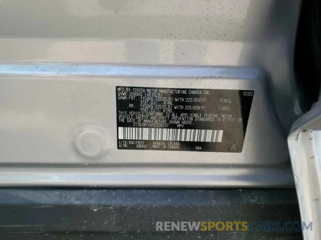 13 fotografías del automóvil dañado 2T3G1RFV4PC328337 TOYOTA RAV4 2023