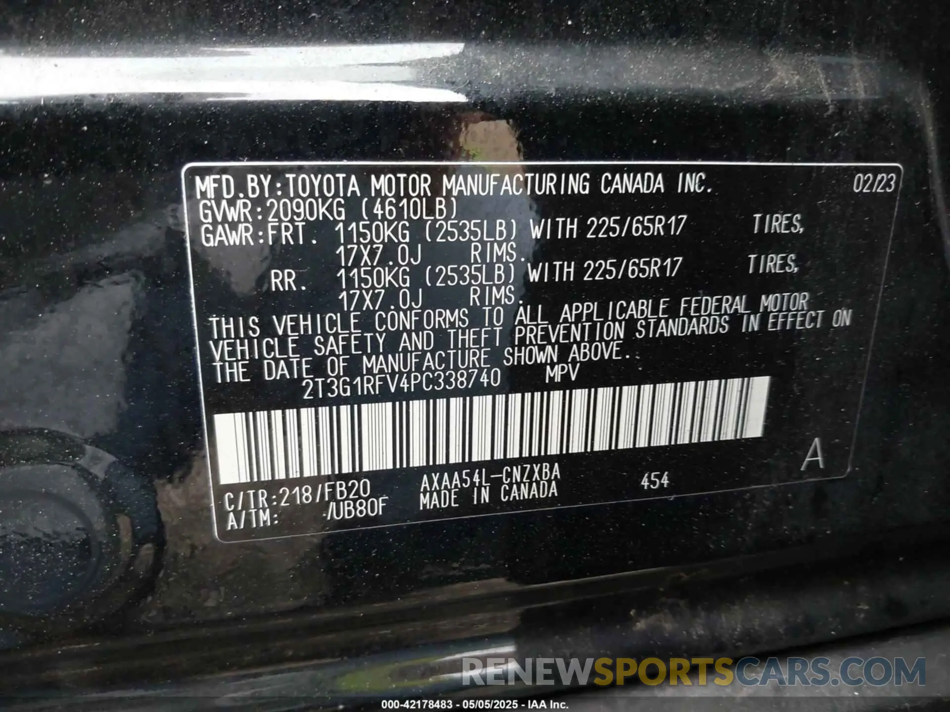 9 fotografías del automóvil dañado 2T3G1RFV4PC338740 TOYOTA RAV4 2023