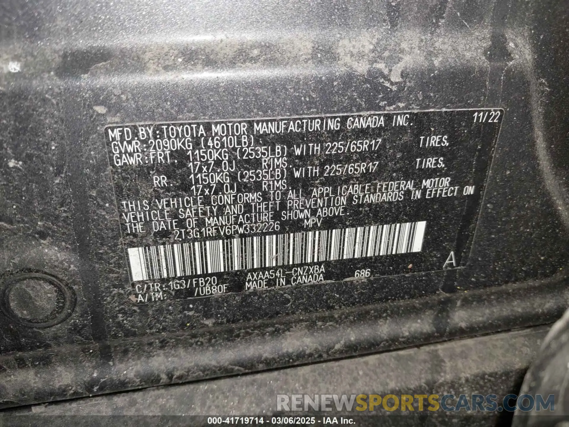 9 fotografías del automóvil dañado 2T3G1RFV6PW332226 TOYOTA RAV4 2023