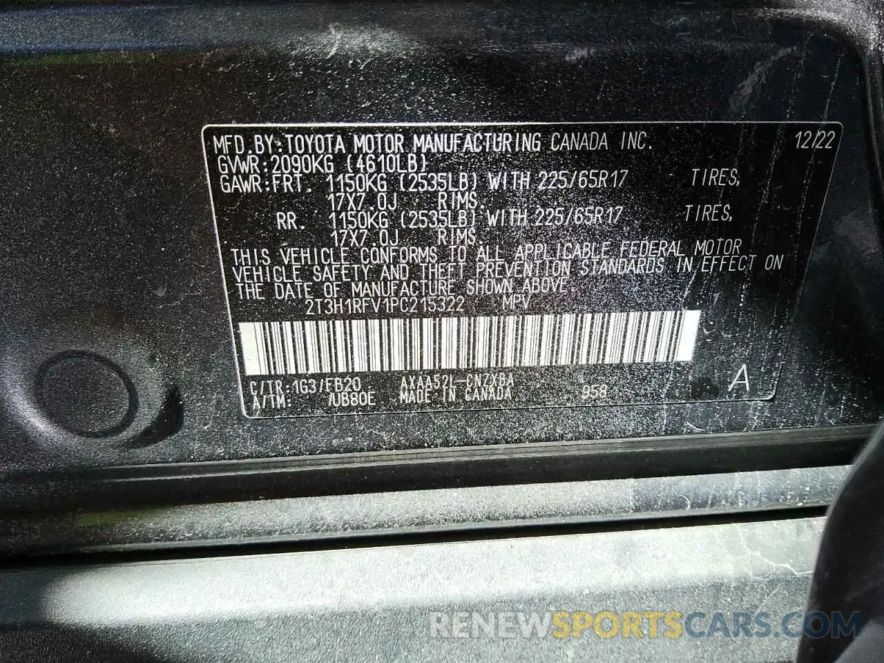 14 fotografías del automóvil dañado 2T3H1RFV1PC215322 TOYOTA RAV4 2023