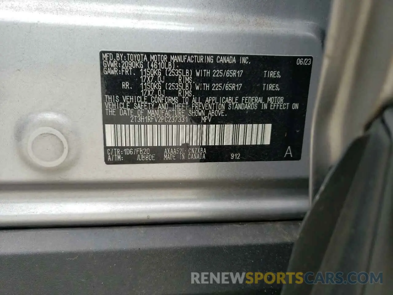 13 fotografías del automóvil dañado 2T3H1RFV2PC237331 TOYOTA RAV4 2023