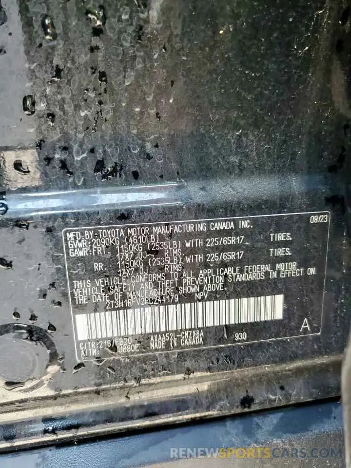 14 fotografías del automóvil dañado 2T3H1RFV2PC244179 TOYOTA RAV4 2023