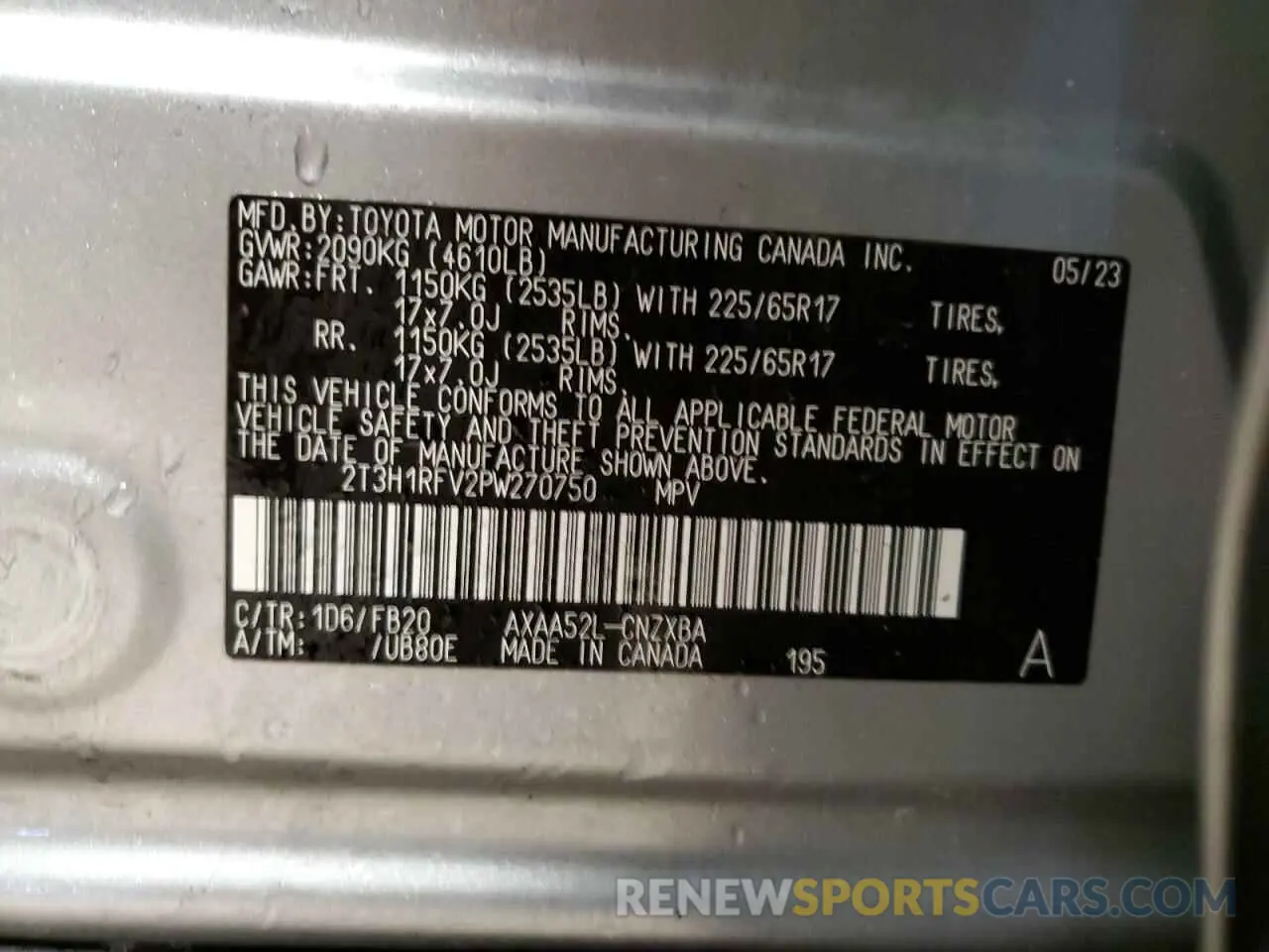 13 fotografías del automóvil dañado 2T3H1RFV2PW270750 TOYOTA RAV4 2023