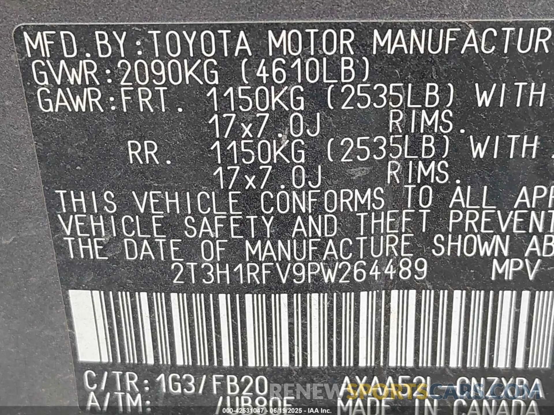 9 fotografías del automóvil dañado 2T3H1RFV9PW264489 TOYOTA RAV4 2023
