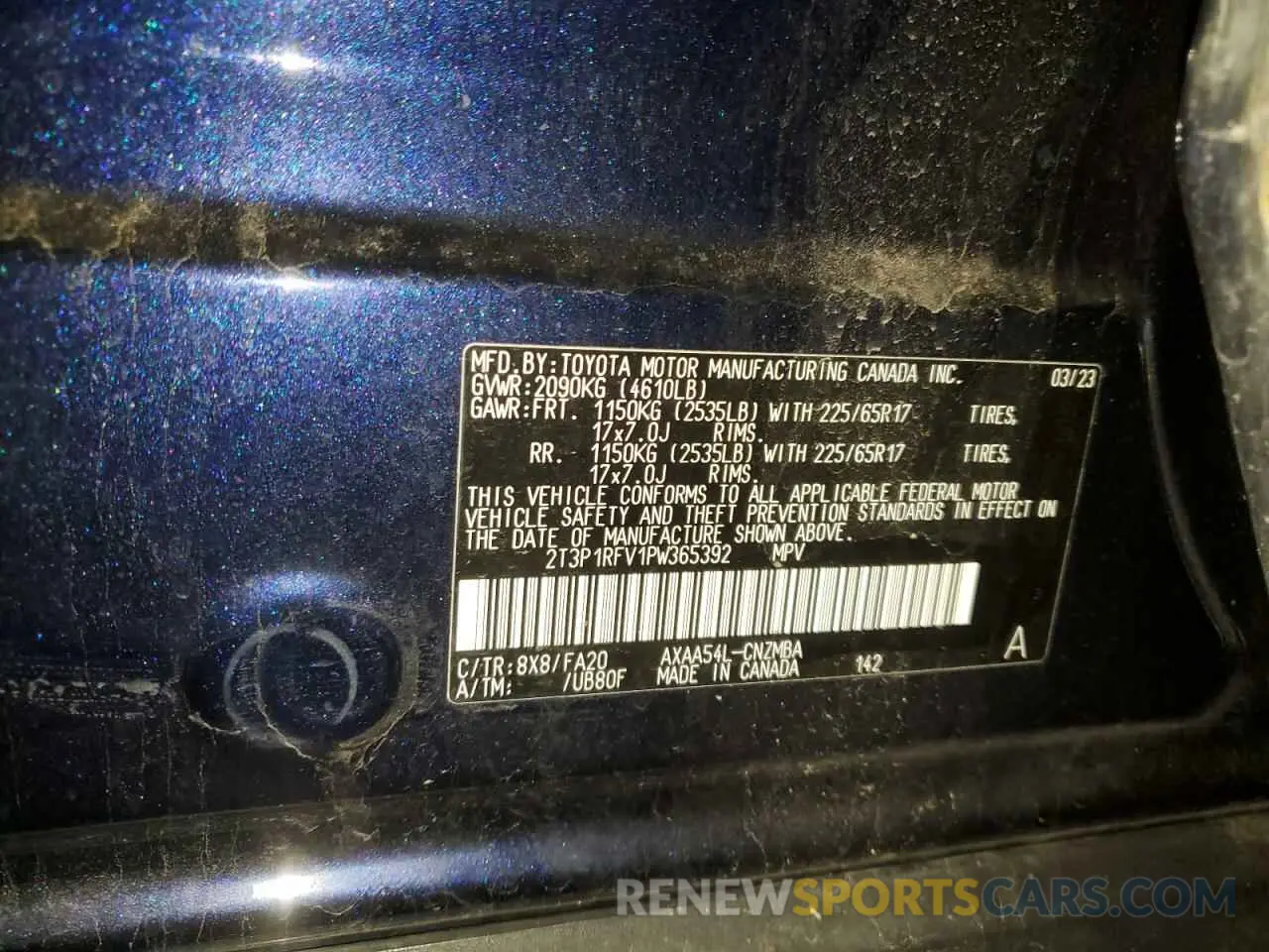 13 fotografías del automóvil dañado 2T3P1RFV1PW365392 TOYOTA RAV4 2023