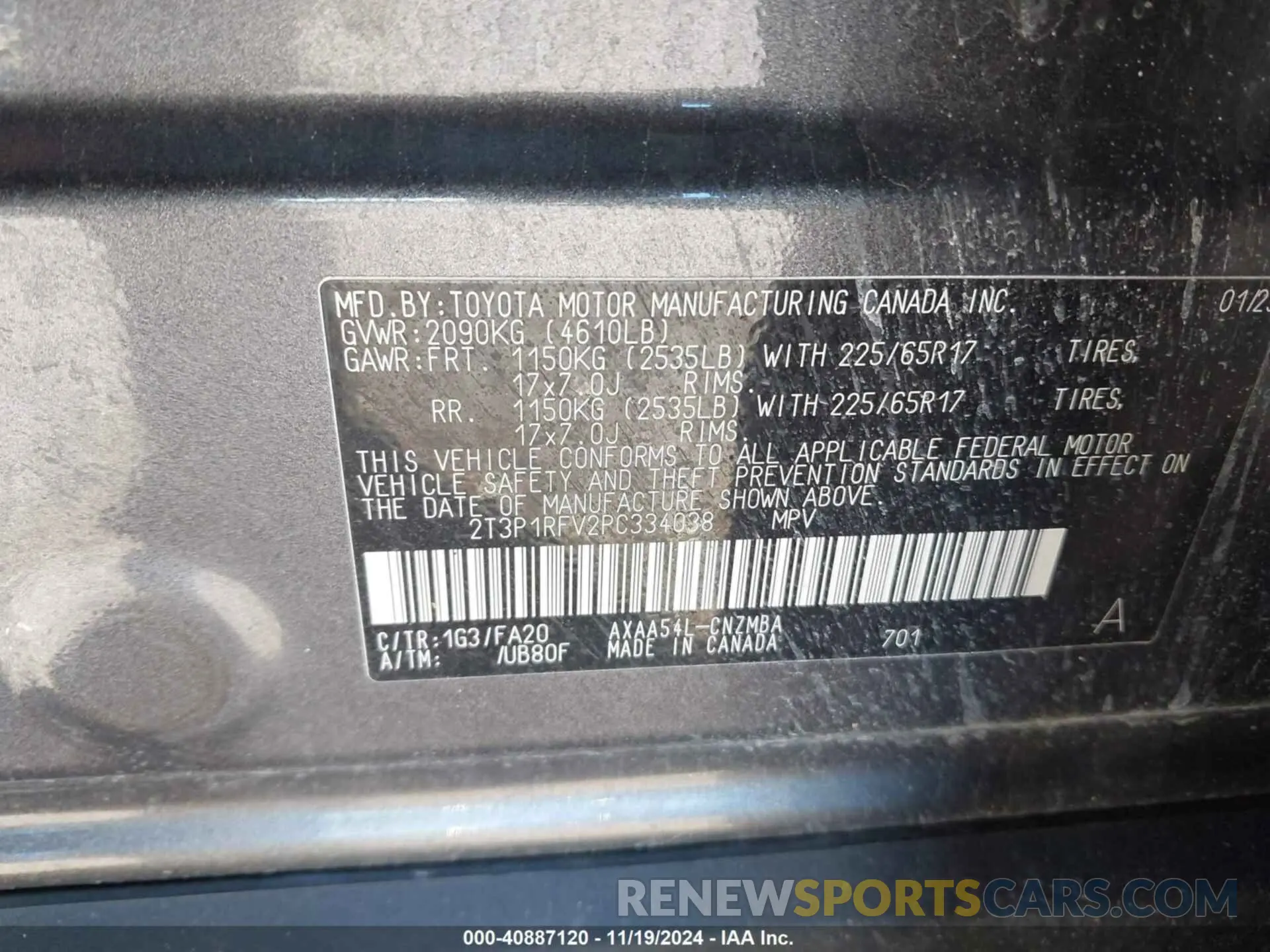 9 fotografías del automóvil dañado 2T3P1RFV2PC334038 TOYOTA RAV4 2023