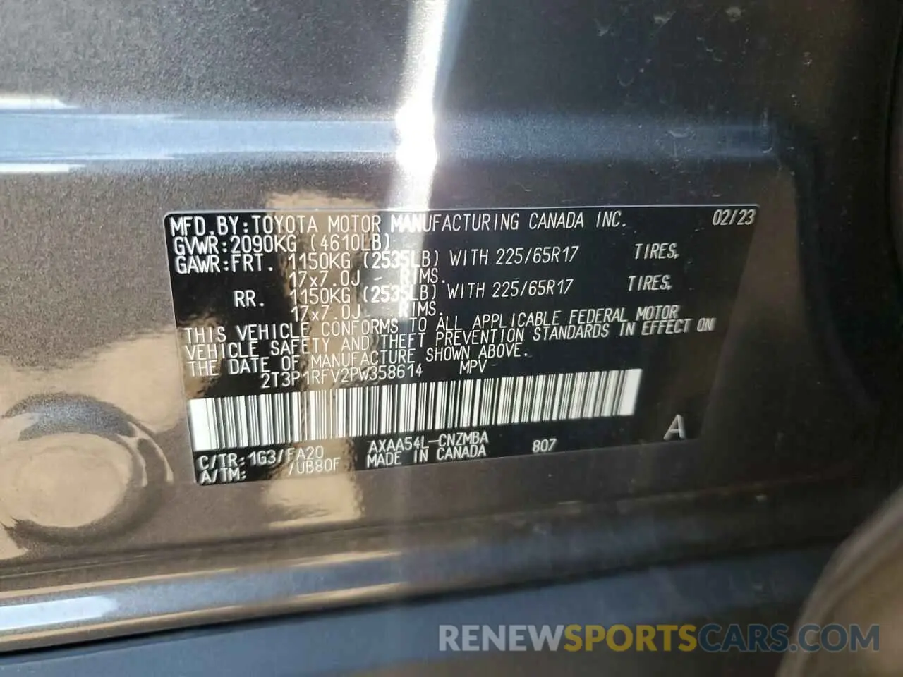 12 fotografías del automóvil dañado 2T3P1RFV2PW358614 TOYOTA RAV4 2023