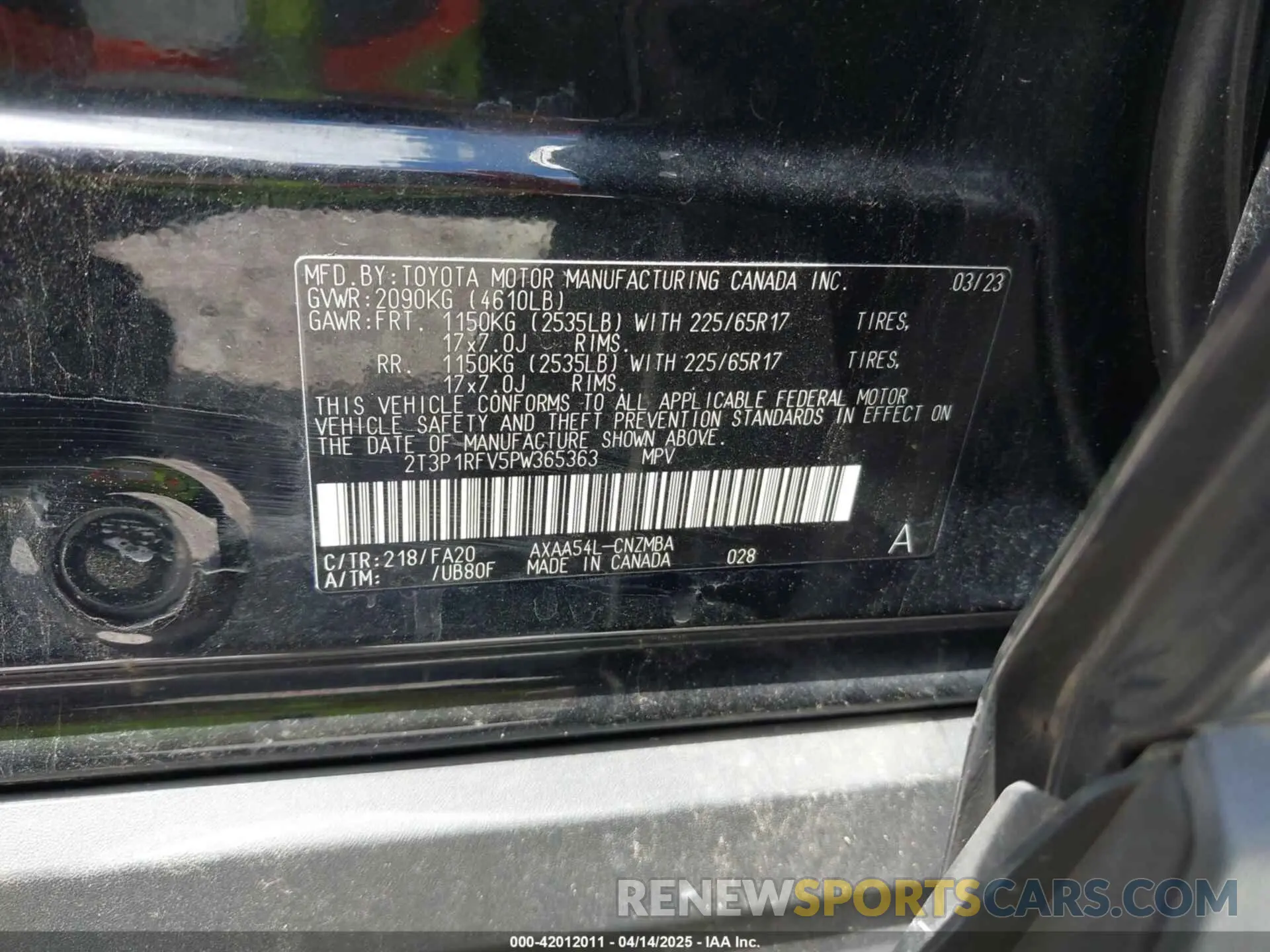 9 fotografías del automóvil dañado 2T3P1RFV5PW365363 TOYOTA RAV4 2023