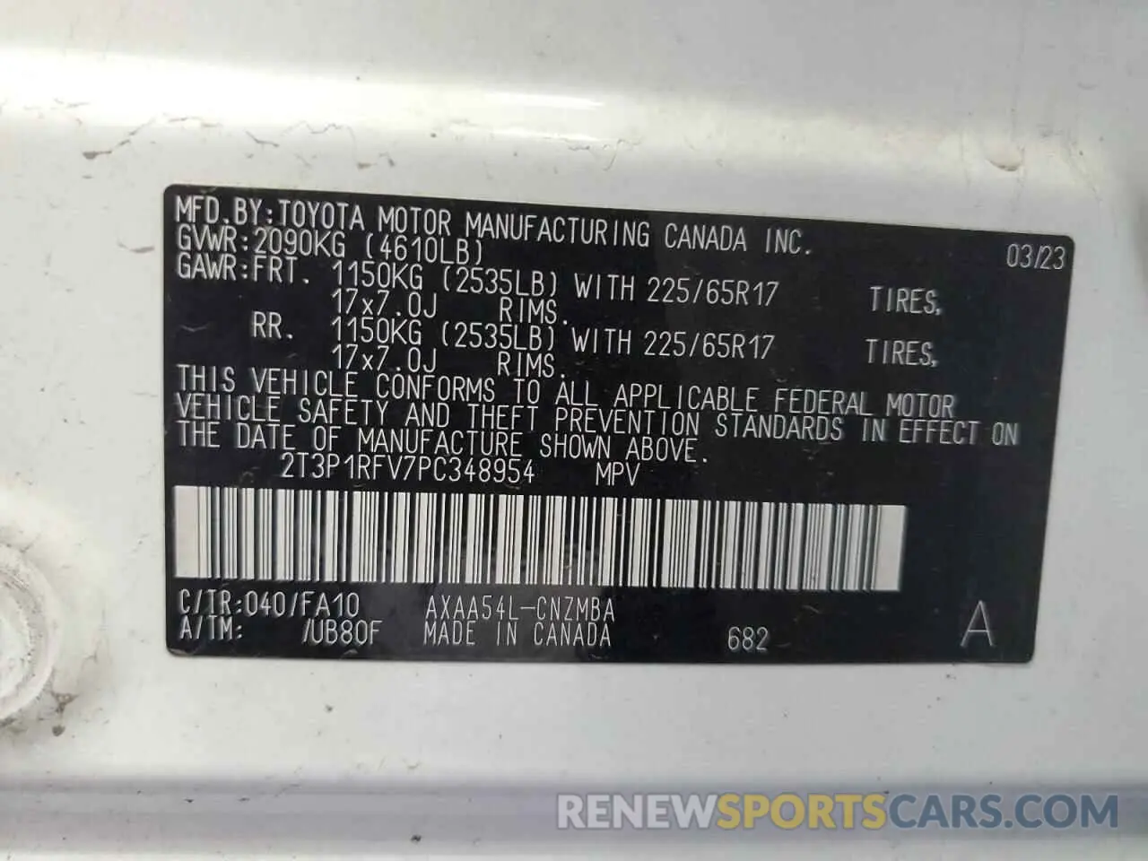 13 fotografías del automóvil dañado 2T3P1RFV7PC348954 TOYOTA RAV4 2023