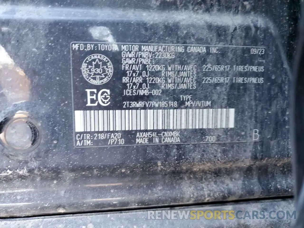 13 fotografías del automóvil dañado 2T3RWRFV7PW185148 TOYOTA RAV4 2023