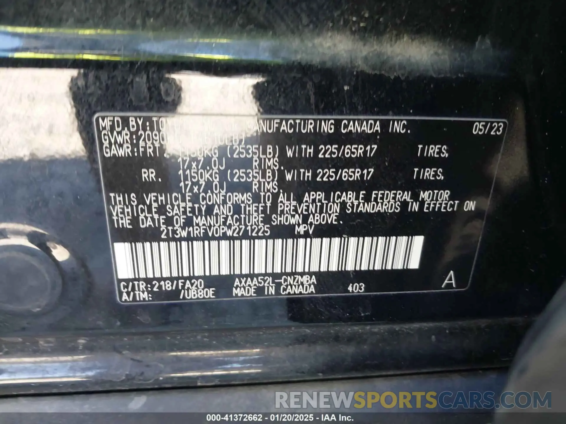 9 fotografías del automóvil dañado 2T3W1RFV0PW271225 TOYOTA RAV4 2023