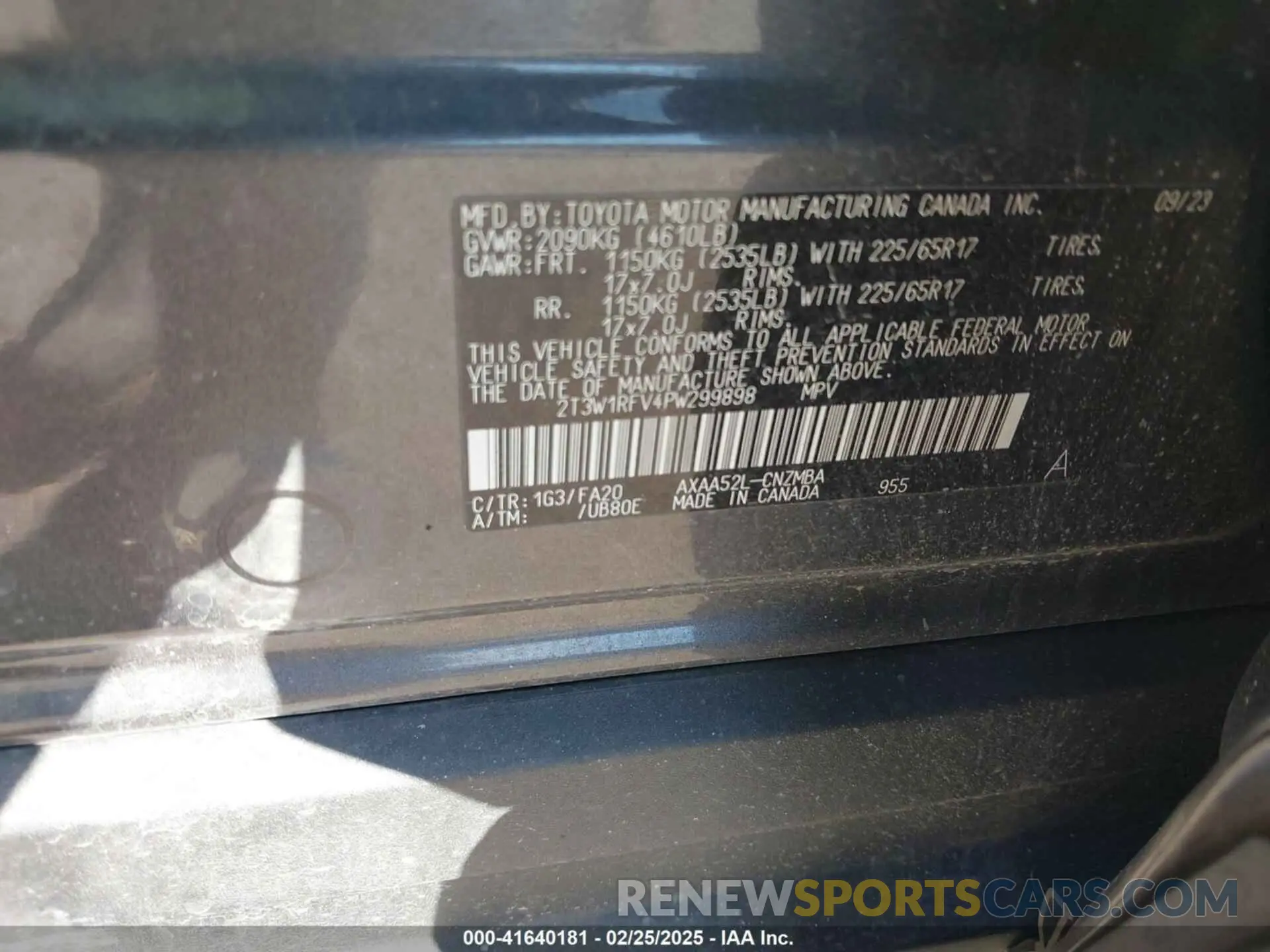 9 fotografías del automóvil dañado 2T3W1RFV4PW299898 TOYOTA RAV4 2023